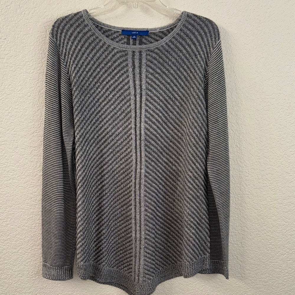 Apt. 9 Women's Gray Patterned Sweater